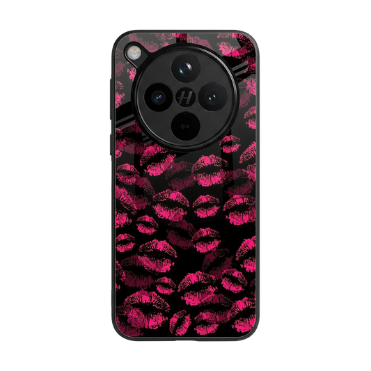 Lip Glam Black back phone cover | glass case for oppo find x8
