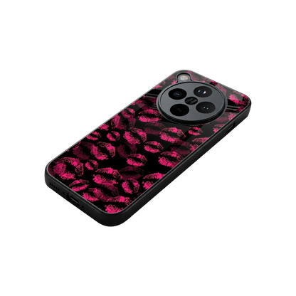 Lip Glam Black stylish phone case for oppo find x8 | glossy glass and slim fit