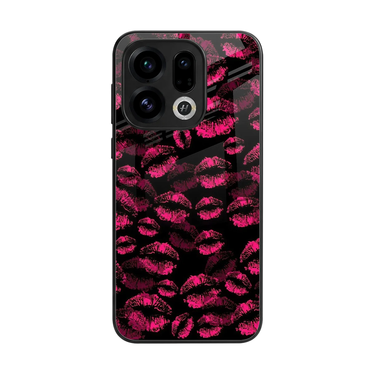 Lip Glam Black back phone cover | glass case for oppo find x9