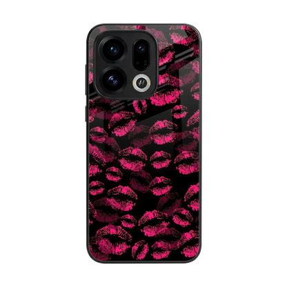 Lip Glam Black back phone cover | glass case for oppo find x9