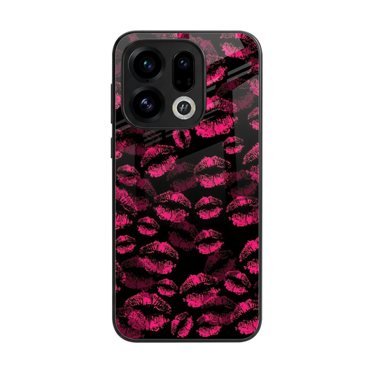 Lip Glam Black back phone cover | glass case for oppo find x9