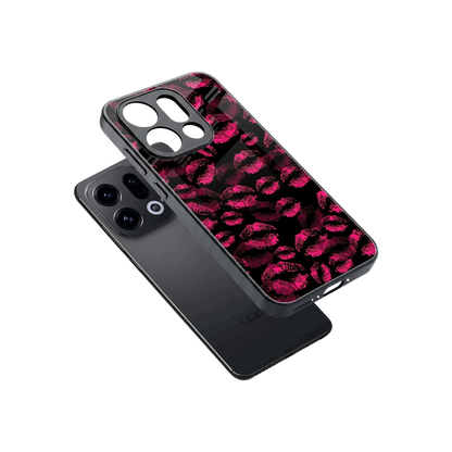 Lip Glam Black sleek oppo find x9 cover with tempered glass back and TPU edges