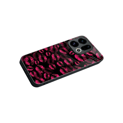 Lip Glam Black stylish phone case for oppo find x9 | glossy glass and slim fit