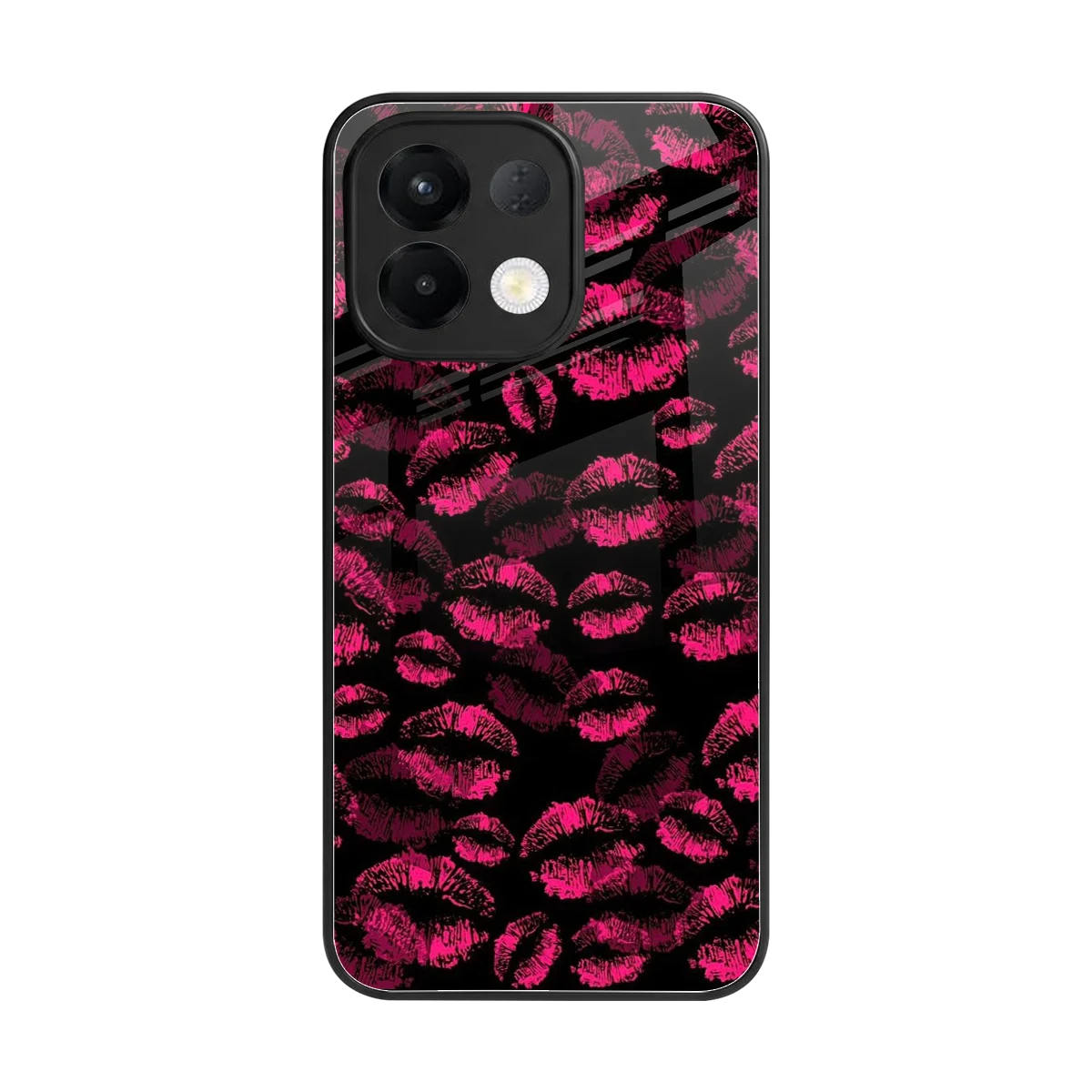 Lip Glam Black back phone cover | glass case for oppo k13 5g