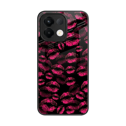 Lip Glam Black back phone cover | glass case for oppo k13 5g