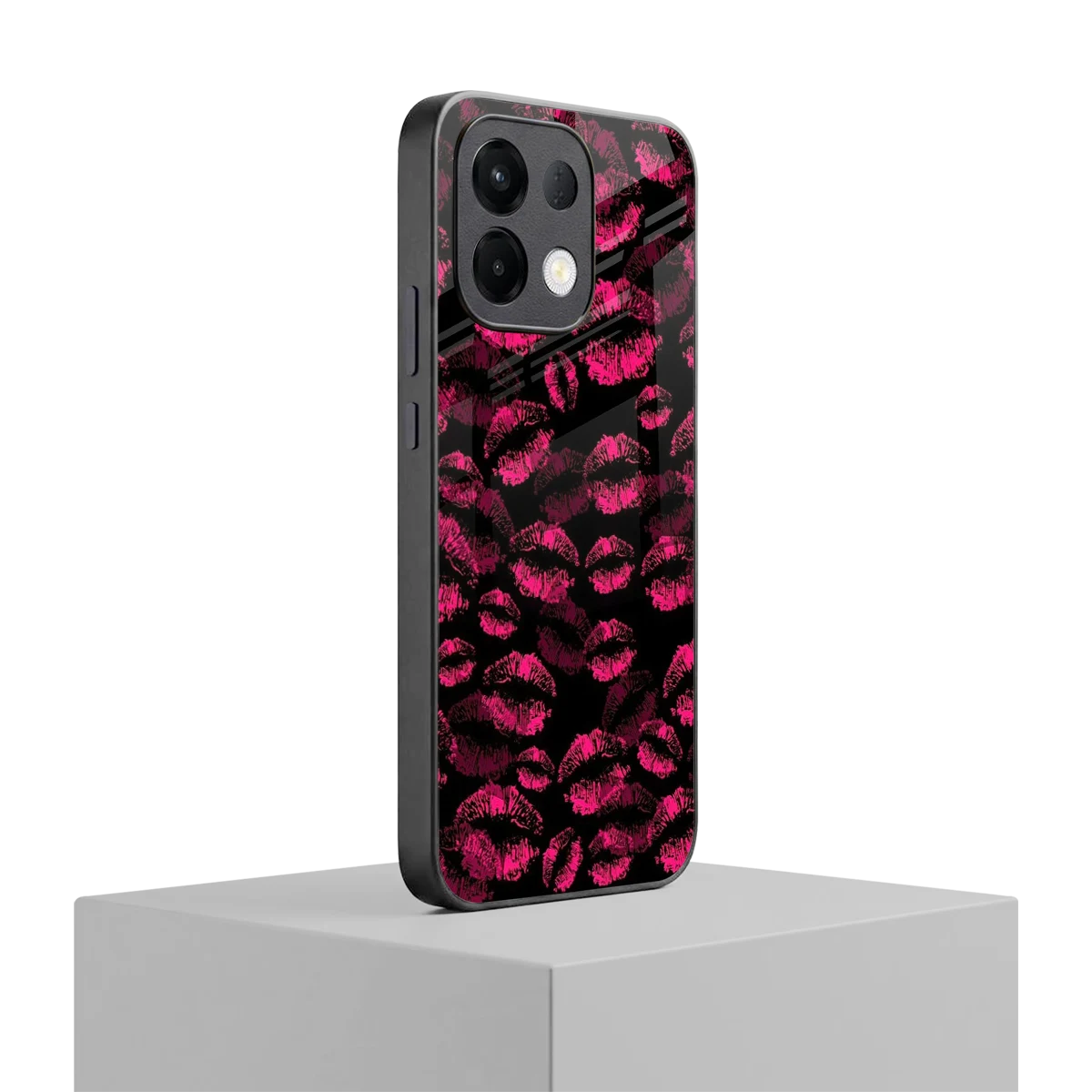 Lip Glam Black oppo k13 5g mobile cover | shockproof glass phone case