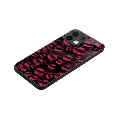 Lip Glam Black stylish phone case for oppo k13 5g | glossy glass and slim fit