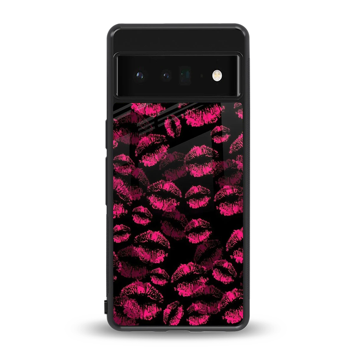 Lip Glam Black back phone cover | glass case for google pixel 6 pro