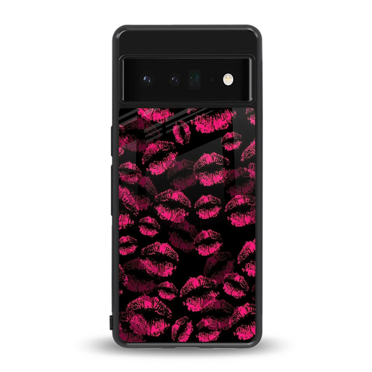 Lip Glam Black back phone cover | glass case for google pixel 6 pro