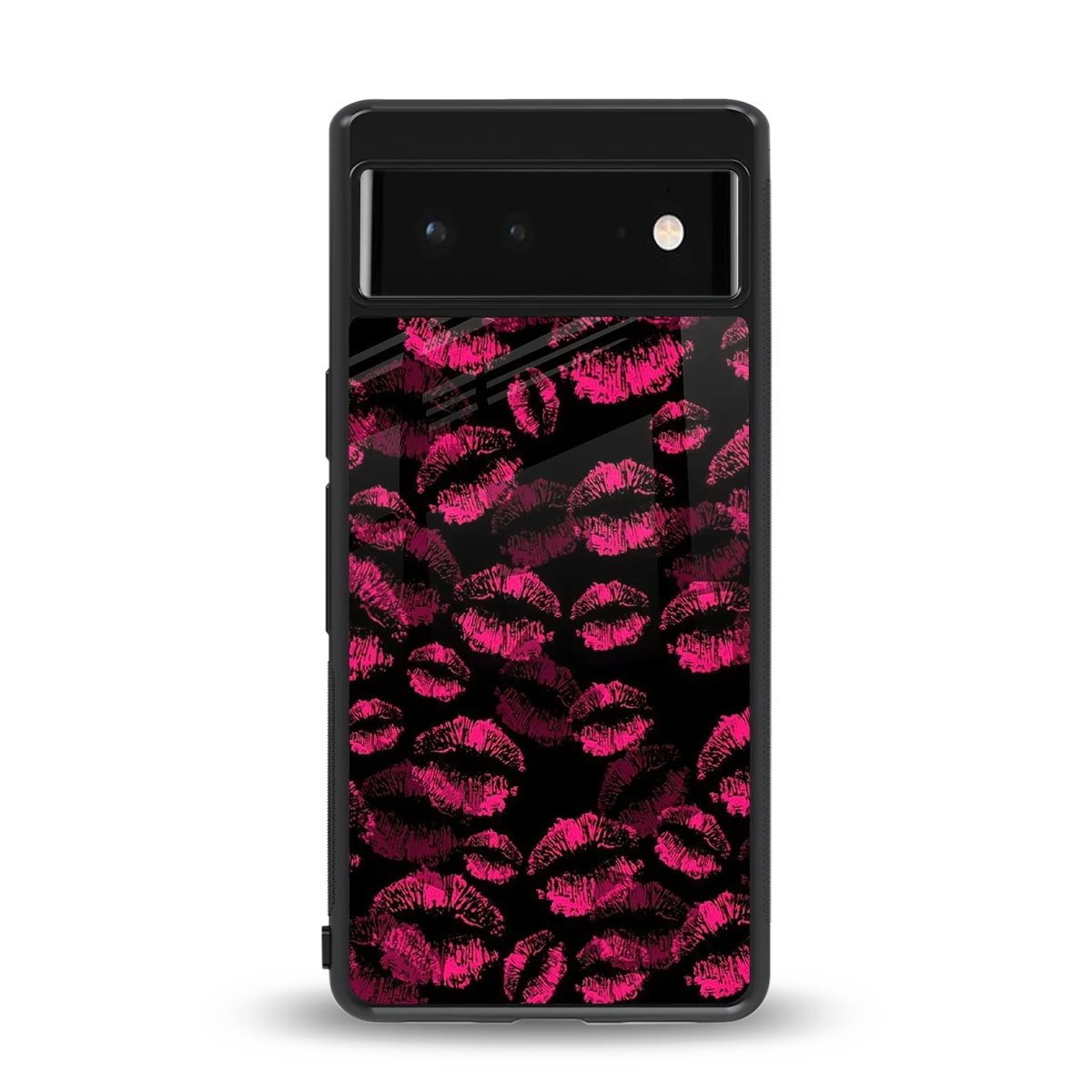 Lip Glam Black back phone cover | glass case for google pixel 6a