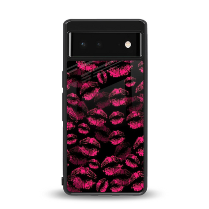 Lip Glam Black back phone cover | glass case for google pixel 6a