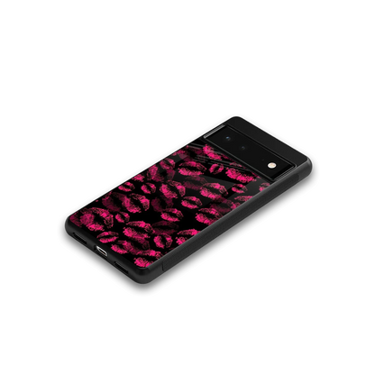 Lip Glam Black google pixel 6a mobile cover | shockproof glass phone case