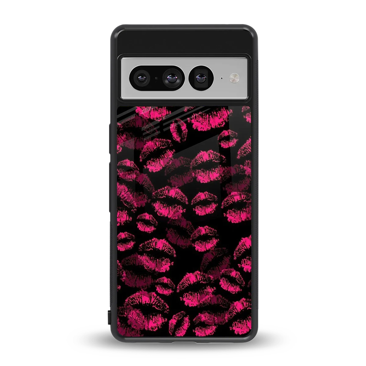 Lip Glam Black back phone cover | glass case for google pixel 7 pro