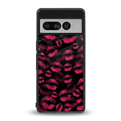 Lip Glam Black back phone cover | glass case for google pixel 7 pro