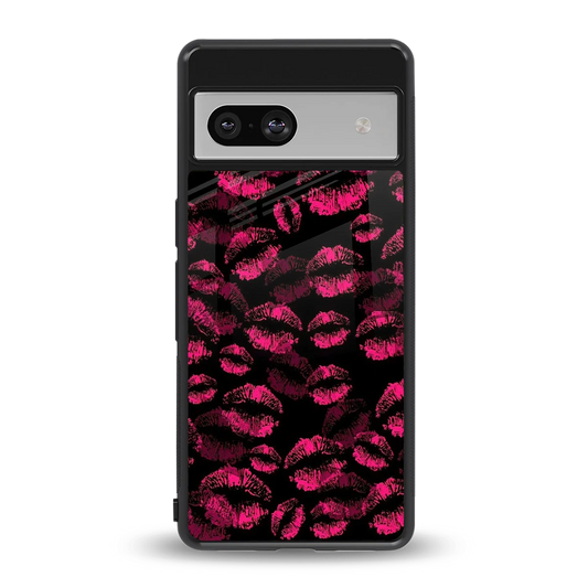 Lip Glam Black back phone cover | glass case for google pixel 7a
