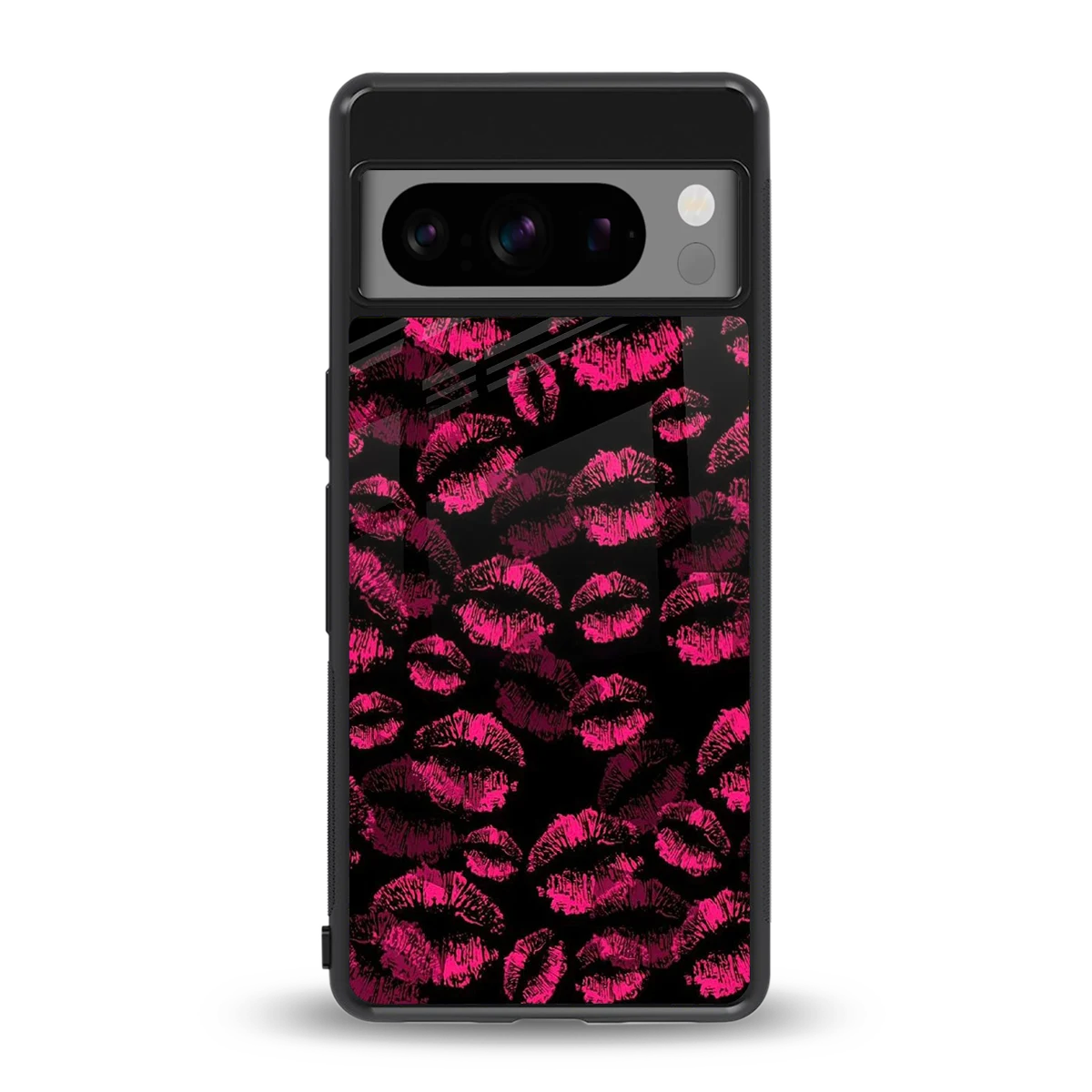 Lip Glam Black back phone cover | glass case for google pixel 8 pro