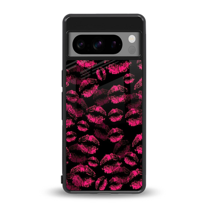 Lip Glam Black back phone cover | glass case for google pixel 8 pro