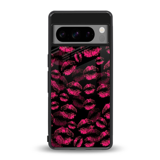Lip Glam Black back phone cover | glass case for google pixel 8 pro
