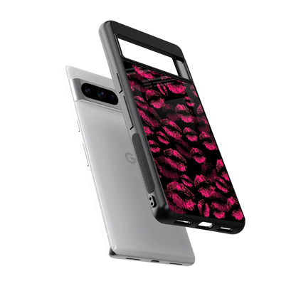 Lip Glam Black sleek google pixel 8 pro cover with tempered glass back and TPU edges