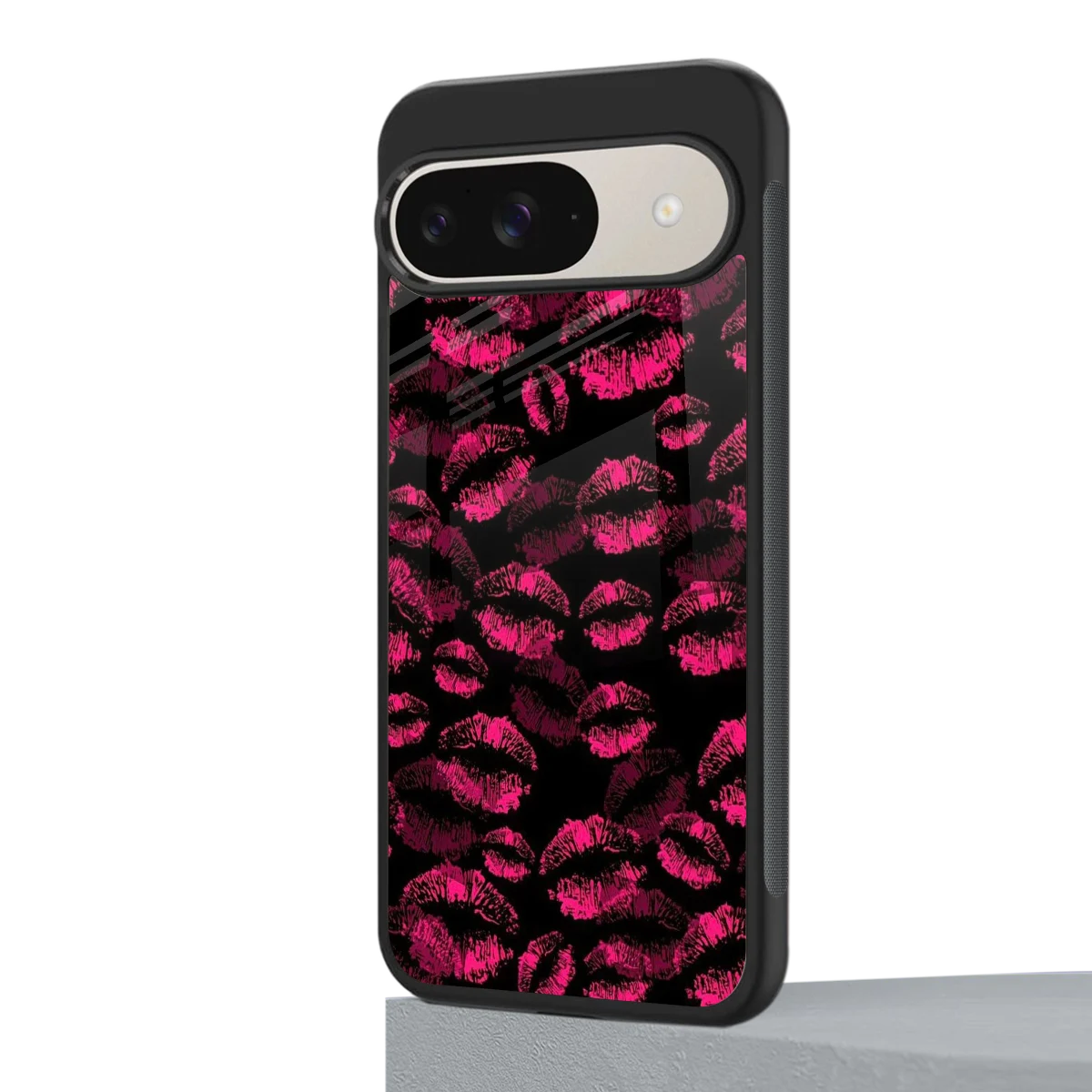 Lip Glam Black google pixel 9 mobile cover | shockproof glass phone case