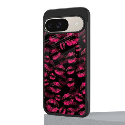 Lip Glam Black google pixel 9 mobile cover | shockproof glass phone case