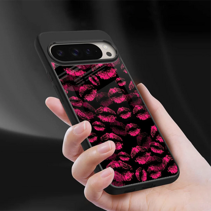 Lip Glam Black sleek google pixel 9 pro xl cover with tempered glass back and TPU edges