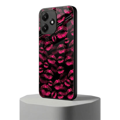 Lip Glam Black redmi 12 5g mobile cover | shockproof glass phone case