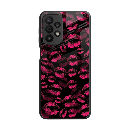 Lip Glam Black back phone cover | glass case for samsung galaxy a23