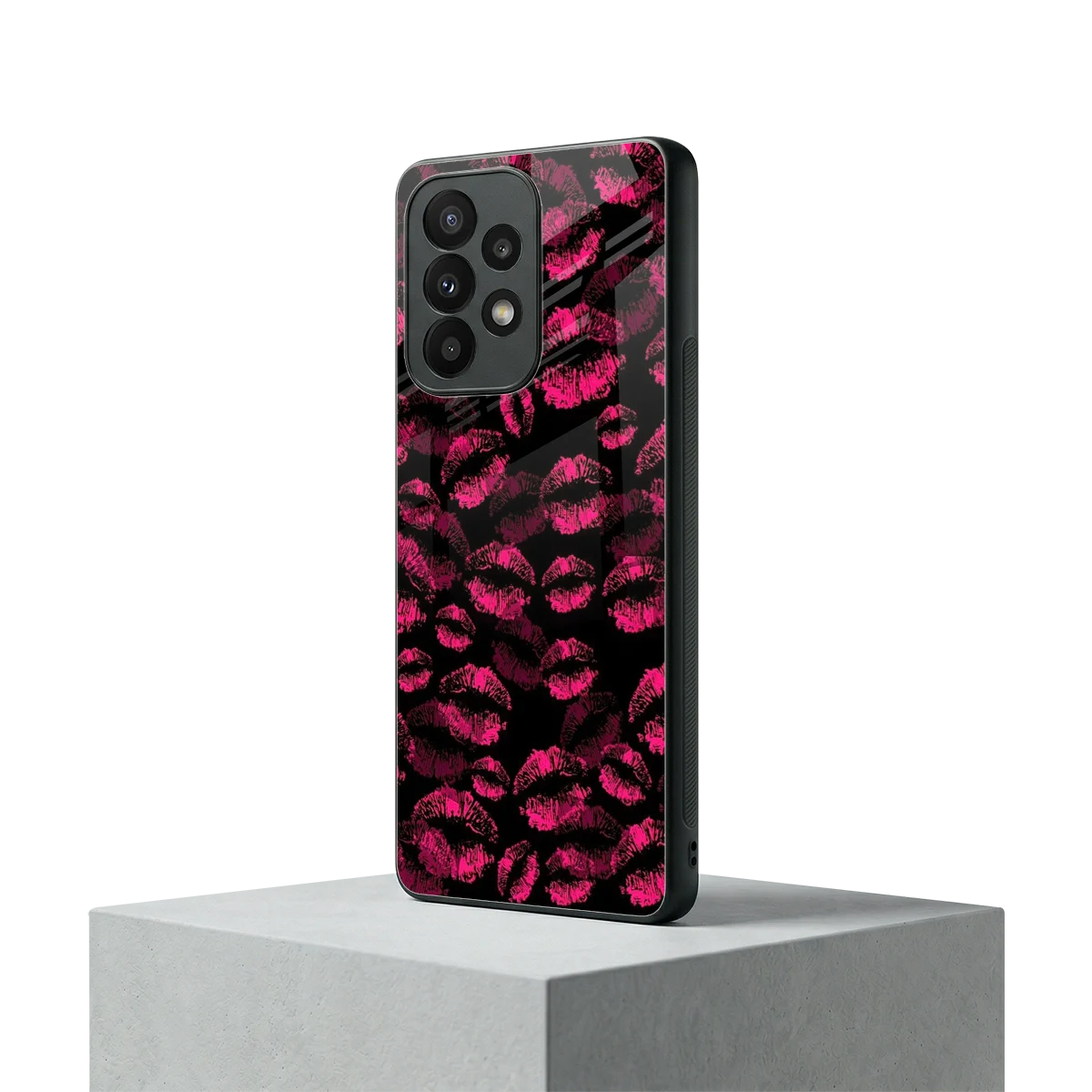 Lip Glam Black samsung galaxy a23 mobile cover | shockproof glass phone case