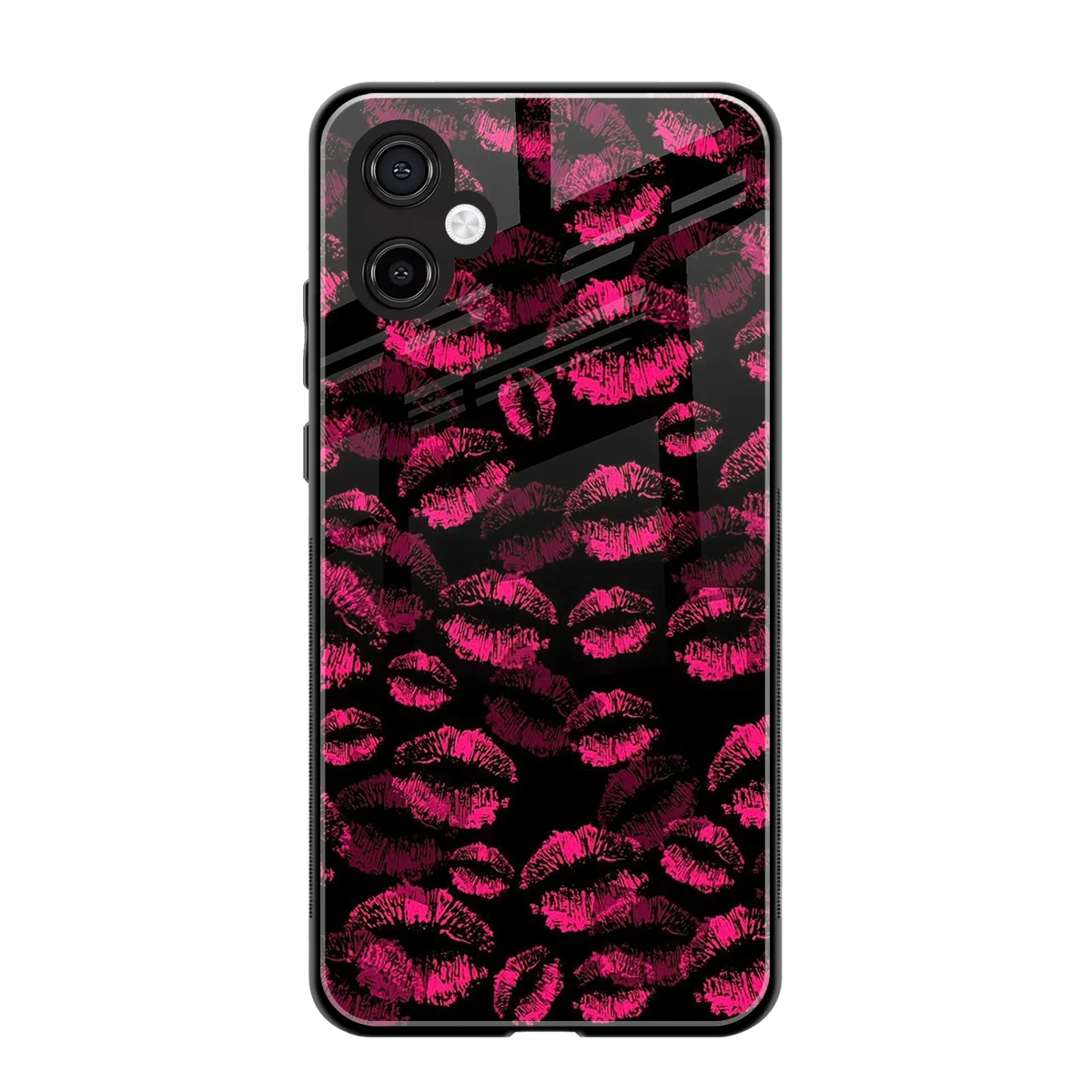 Lip Glam Black back phone cover | glass case for samsung galaxy a06 5g