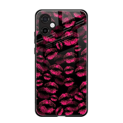 Lip Glam Black back phone cover | glass case for samsung galaxy a06 5g