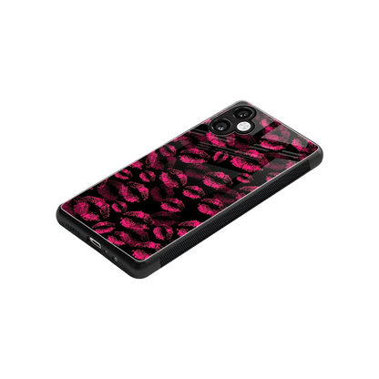 Lip Glam Black stylish phone case for samsung galaxy a06 5g | glossy glass and slim fit