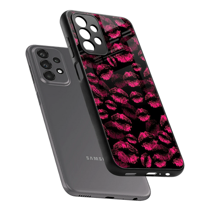 Lip Glam Black sleek samsung galaxy a23 cover with tempered glass back and TPU edges