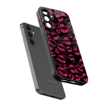 Lip Glam Black sleek samsung galaxy a55 5g cover with tempered glass back and TPU edges