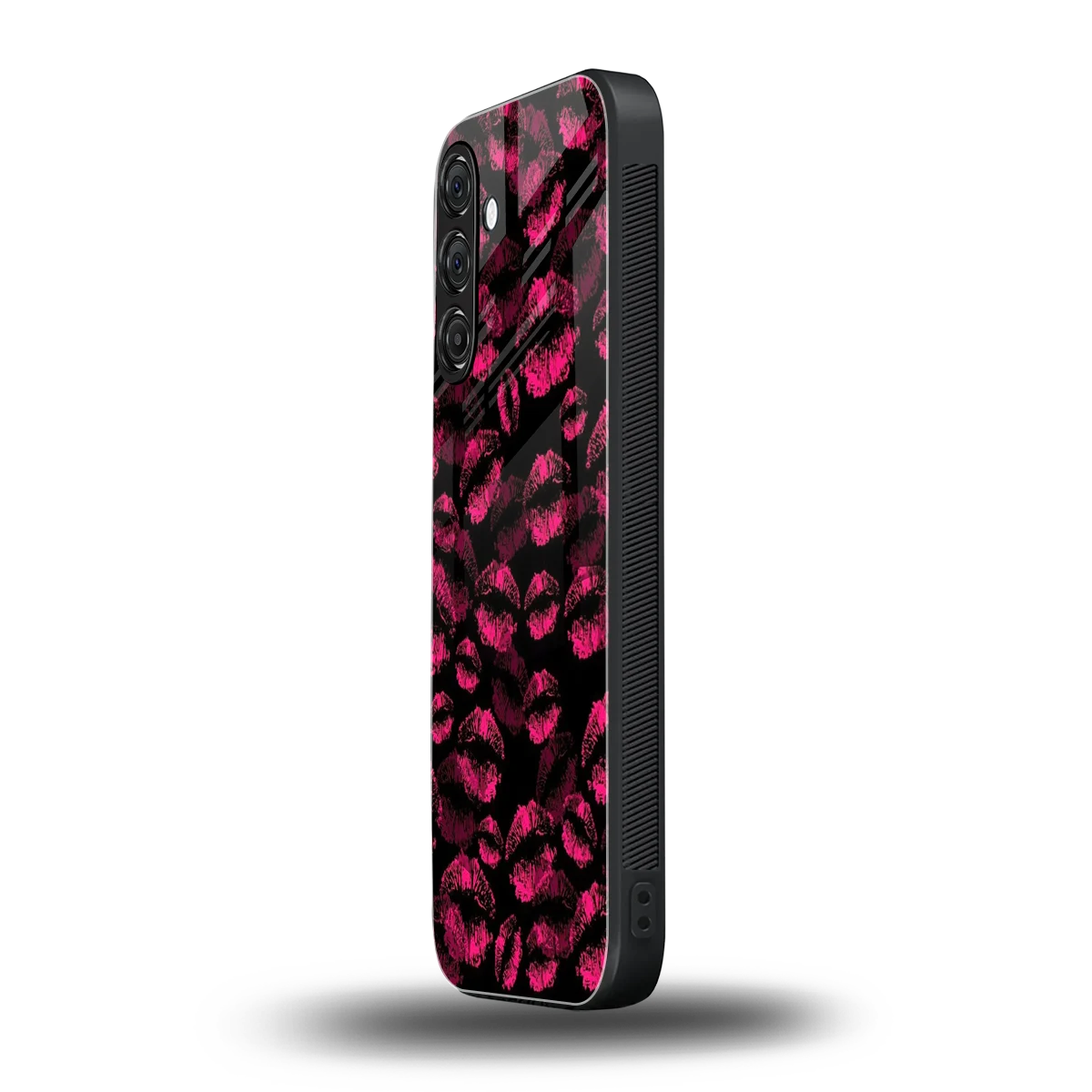 Lip Glam Black samsung galaxy a55 5g mobile cover | shockproof glass phone case