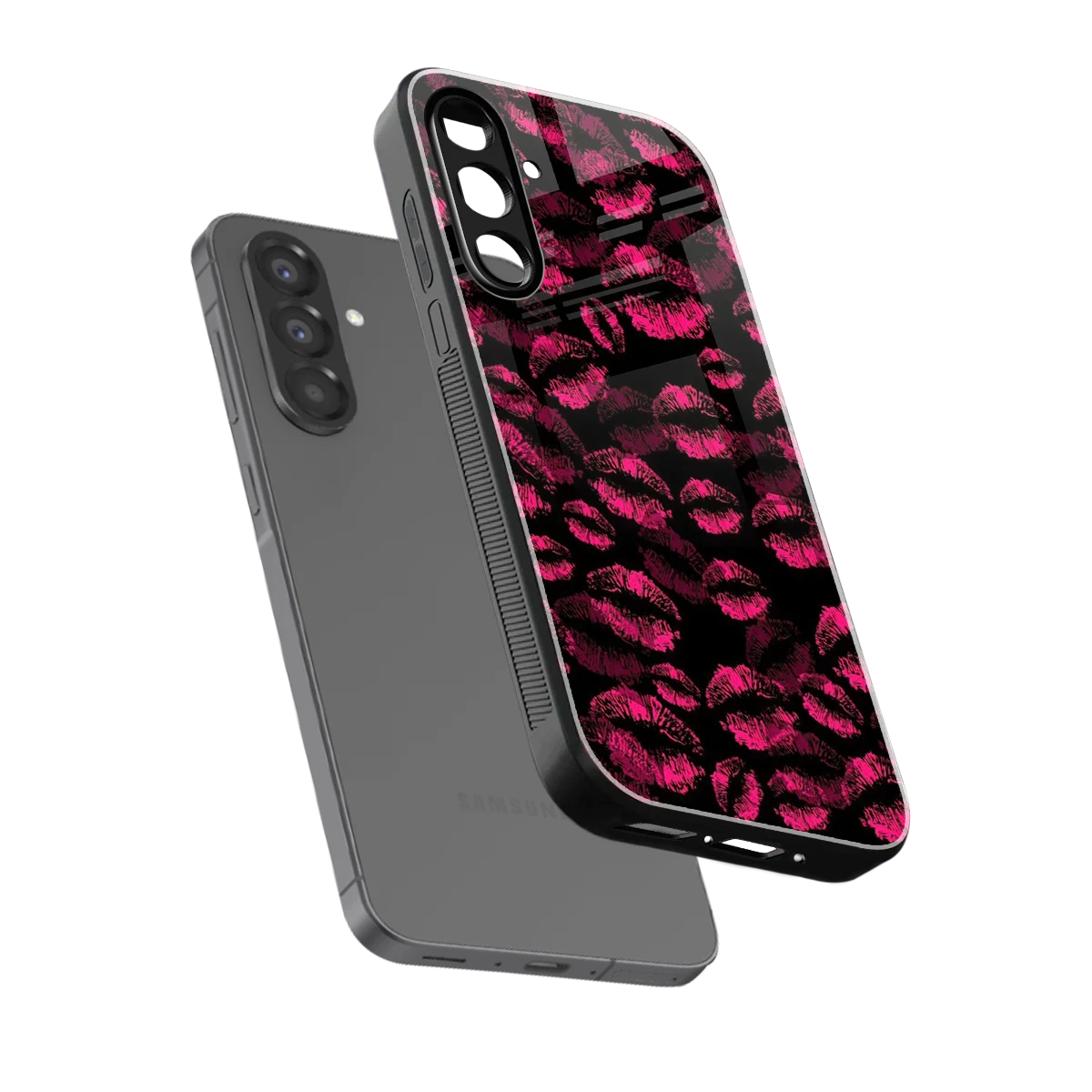 Lip Glam Black sleek samsung galaxy a17 5g cover with tempered glass back and TPU edges