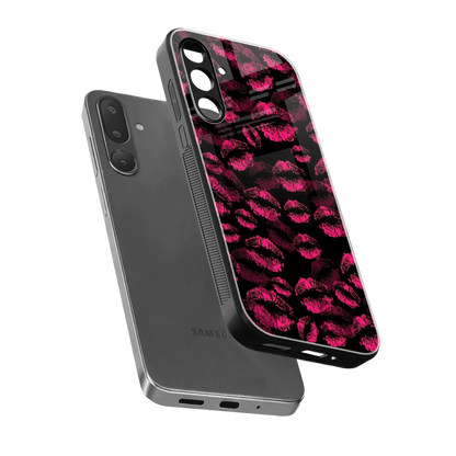 Lip Glam Black sleek samsung galaxy m16 5g cover with tempered glass back and TPU edges
