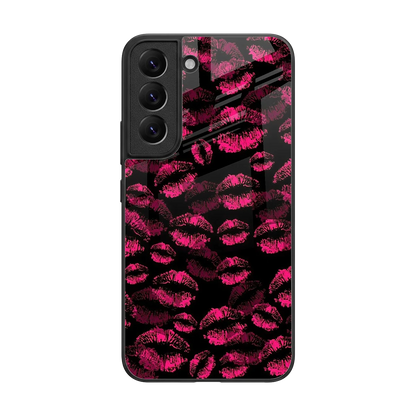 Lip Glam Black back phone cover | glass case for samsung galaxy s22