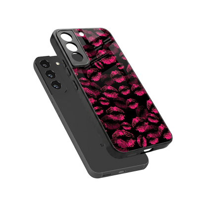 Lip Glam Black sleek samsung galaxy s22 cover with tempered glass back and TPU edges