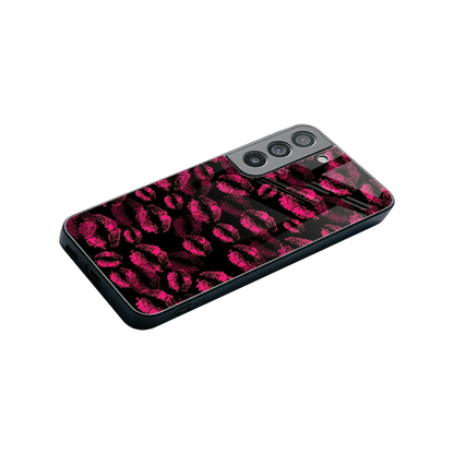 Lip Glam Black stylish phone case for samsung galaxy s22 | glossy glass and slim fit