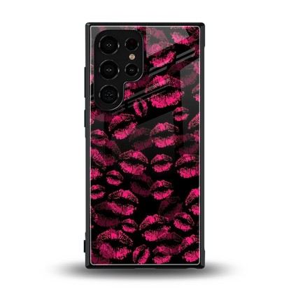 Lip Glam Black back phone cover | glass case for samsung galaxy s24 ultra