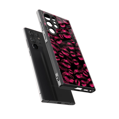 Lip Glam Black sleek samsung galaxy s23 ultra cover with tempered glass back and TPU edges