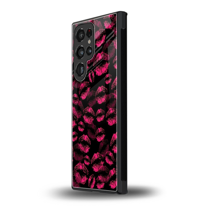 Lip Glam Black samsung galaxy s23 ultra mobile cover | shockproof glass phone case