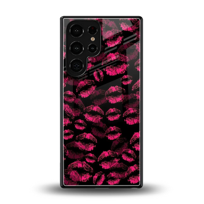 Lip Glam Black back phone cover | glass case for samsung galaxy s25 ultra