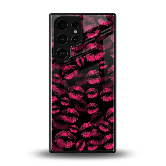 Lip Glam Black back phone cover | glass case for samsung galaxy s26 ultra