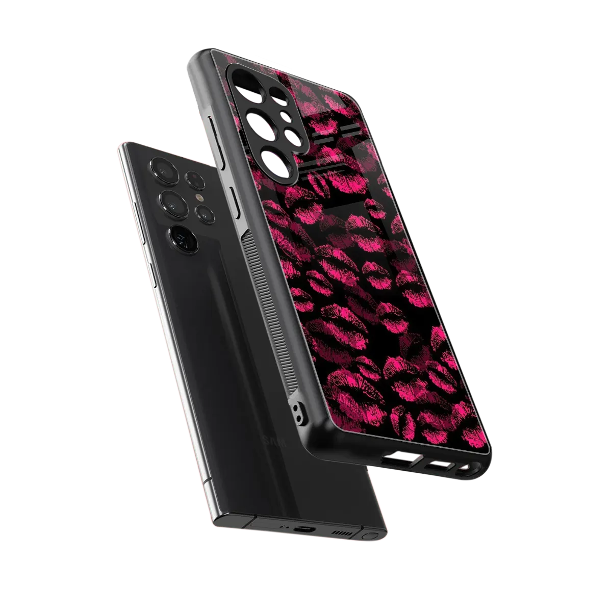 Lip Glam Black sleek samsung galaxy s25 ultra cover with tempered glass back and TPU edges