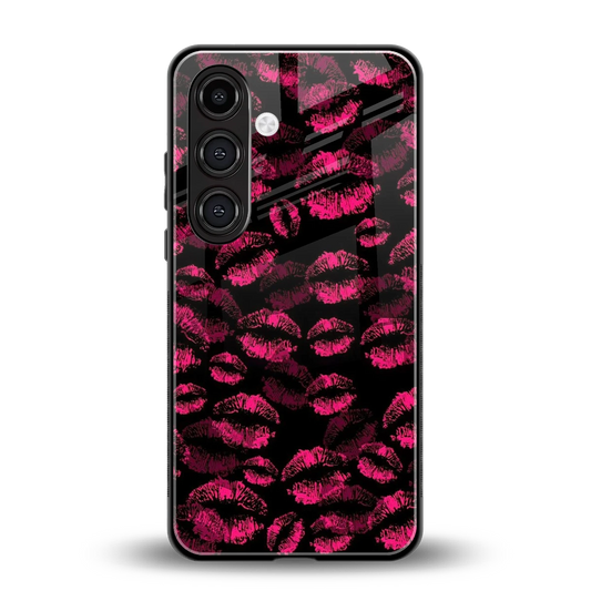 Lip Glam Black back phone cover | glass case for samsung galaxy s24