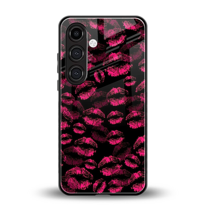 Lip Glam Black back phone cover | glass case for samsung galaxy s23 fe