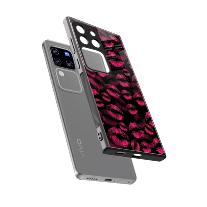 Lip Glam Black sleekvivo v30 pro cover with tempered glass back and TPU edges