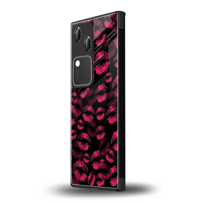 Lip Glam Black vivo v30 mobile cover | shockproof glass phone case